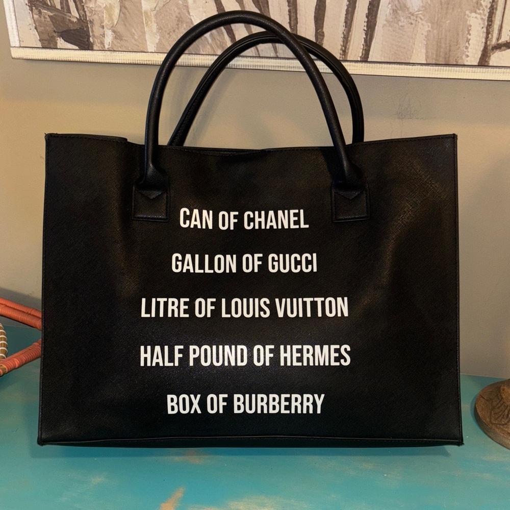 Los Angeles Trading Company Black Tote Bag with White Text